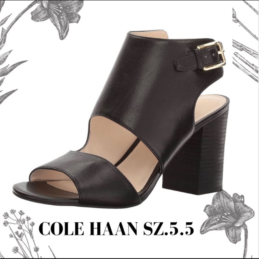 NWB - Cole Haan leather women heels sandals black